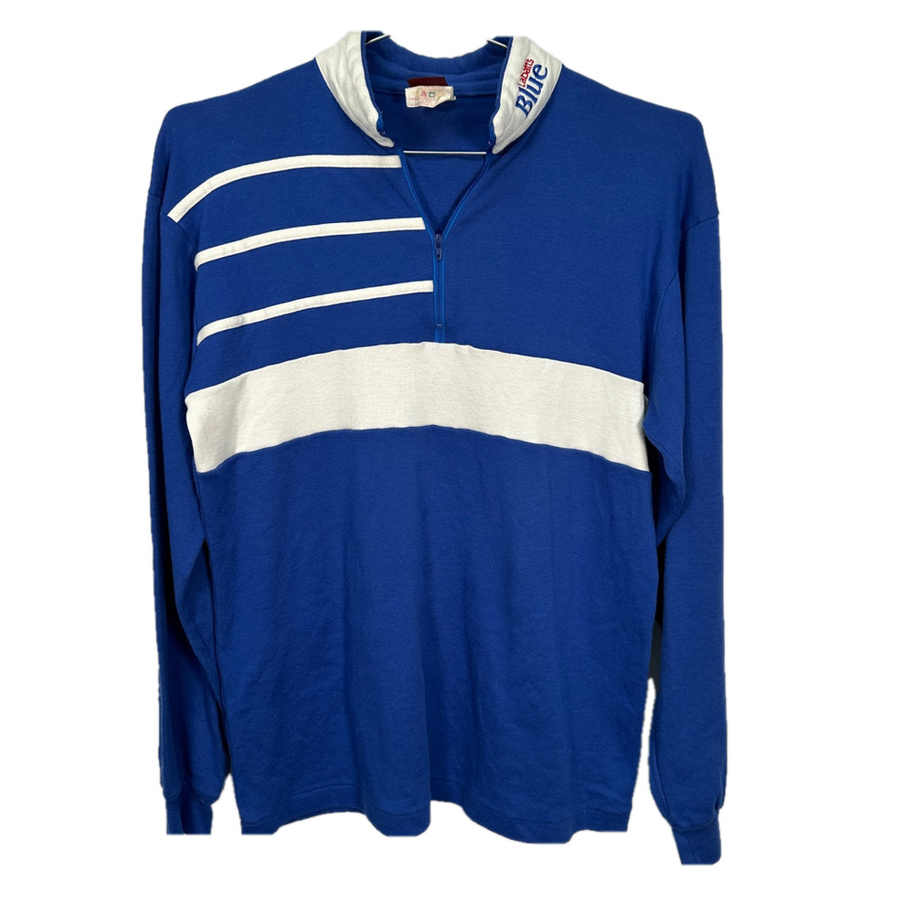 Vintage Labatt's Blue Mockneck Quarter Zip Sweater Large‎